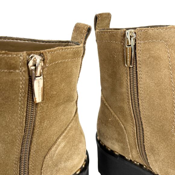 Vince Camuto Mecale Studded Combat Hiking Boot Suede Tan 8M - Picture 13 of 14